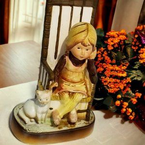 1971 Holly Hobbie & Cat Figurine by American Greetings Collectible Figurine